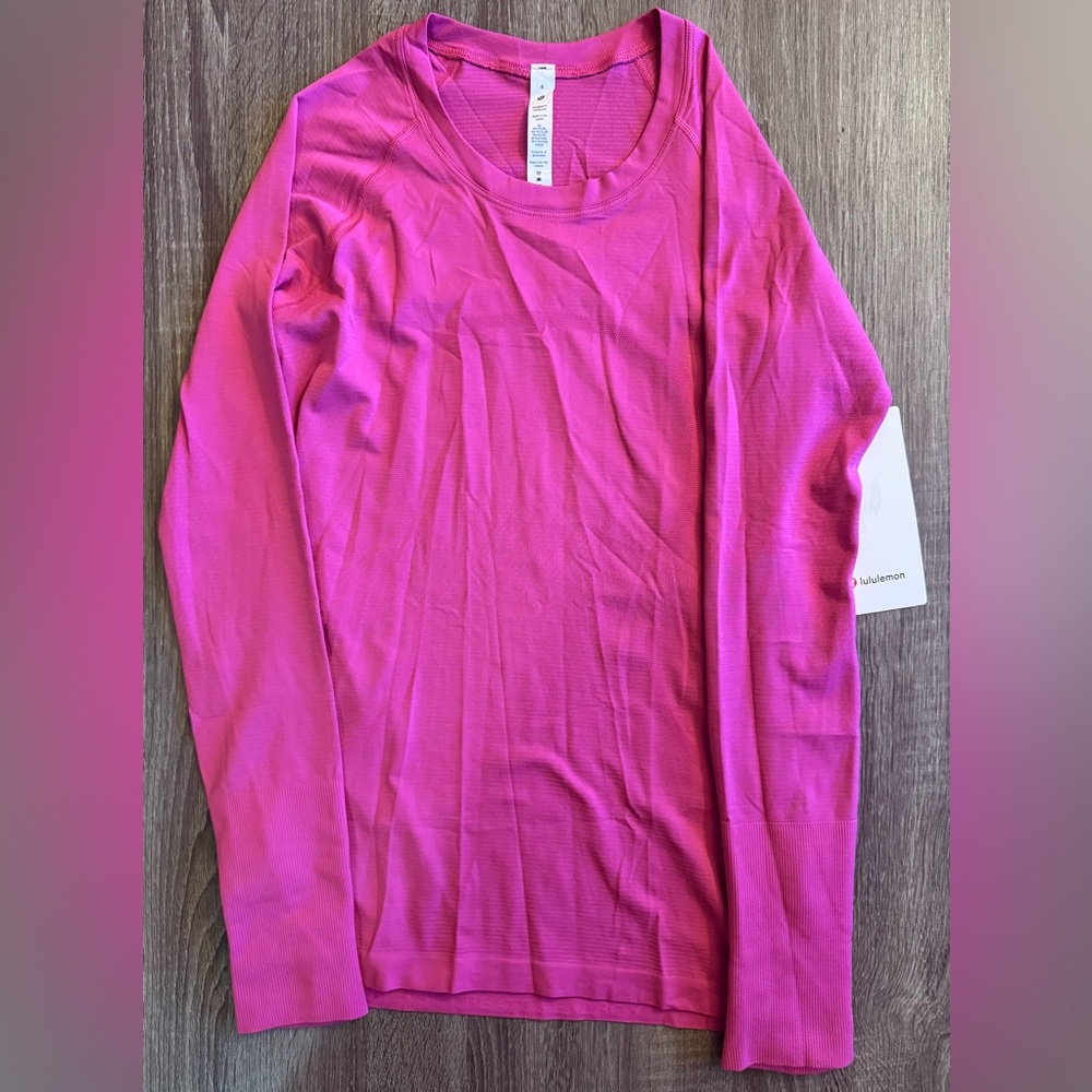 New with tags Lululemon Swiftly Tech Long Sleeve 2.0 Sonic Pink.Hot pink. Size 6 - Picture 8 of 12